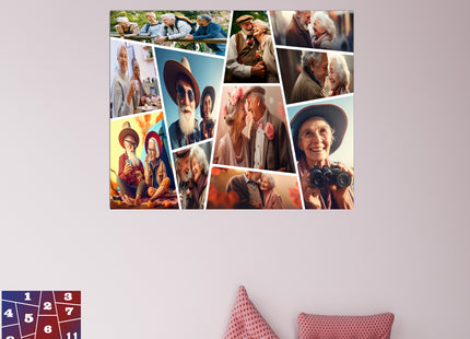 x11 COLLAGE SQUARE CANVAS PRINT{3N) (AOAY0282) BB