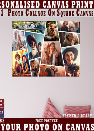 x11 COLLAGE SQUARE CANVAS PRINT{3N) (AOAY0282) BB