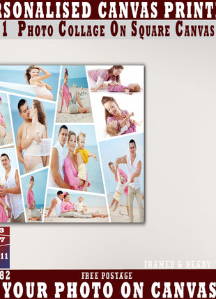x11 COLLAGE SQUARE CANVAS PRINT{3N) (AOAY0282) BB
