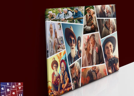 x11 COLLAGE SQUARE CANVAS PRINT{3N) (AOAY0282) BB