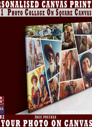 x11 COLLAGE SQUARE CANVAS PRINT{3N) (AOAY0282) BB