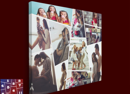 x11 COLLAGE SQUARE CANVAS PRINT{3N) (AOAY0282) BB