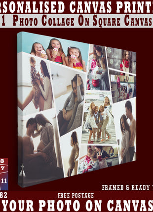 x11 COLLAGE SQUARE CANVAS PRINT{3N) (AOAY0282) BB