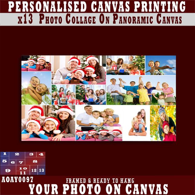 x13 Collage Panoramic Canvas Print {3e} (AOAY0097)
