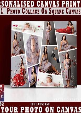 x11 COLLAGE SQUARE CANVAS PRINT{3N) (AOAY0282) BB