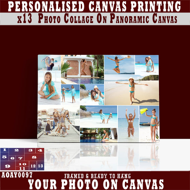 x13 Collage Panoramic Canvas Print {3e} (AOAY0097)