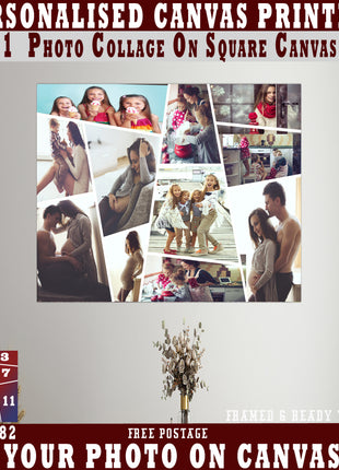 x11 COLLAGE SQUARE CANVAS PRINT{3N) (AOAY0282) BB