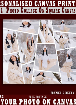 x11 COLLAGE SQUARE CANVAS PRINT{3N) (AOAY0282) BB