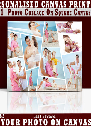 x11 COLLAGE SQUARE CANVAS PRINT{3N) (AOAY0282) BB