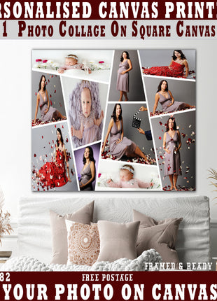 x11 COLLAGE SQUARE CANVAS PRINT{3N) (AOAY0282) BB