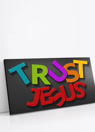 Trust Jesus  multicolored alphabet AOAY4590