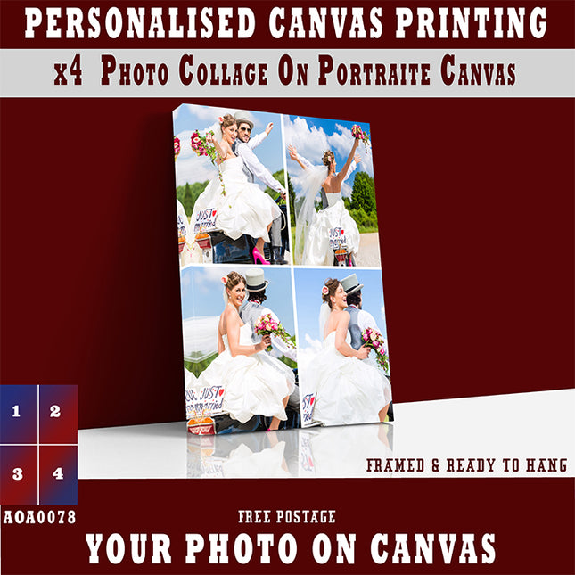 x4 Collage Portrait Canvas Print {R} (AOA0078)
