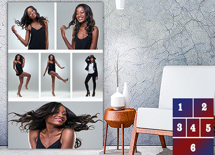 x6 Collage Portrait Canvas Print {R} (AOA0087)