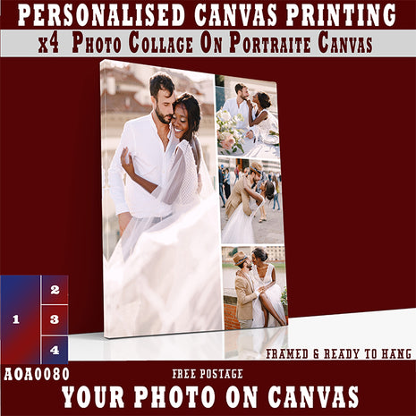 x4 Collage Portrait Canvas Print (AOA0080)