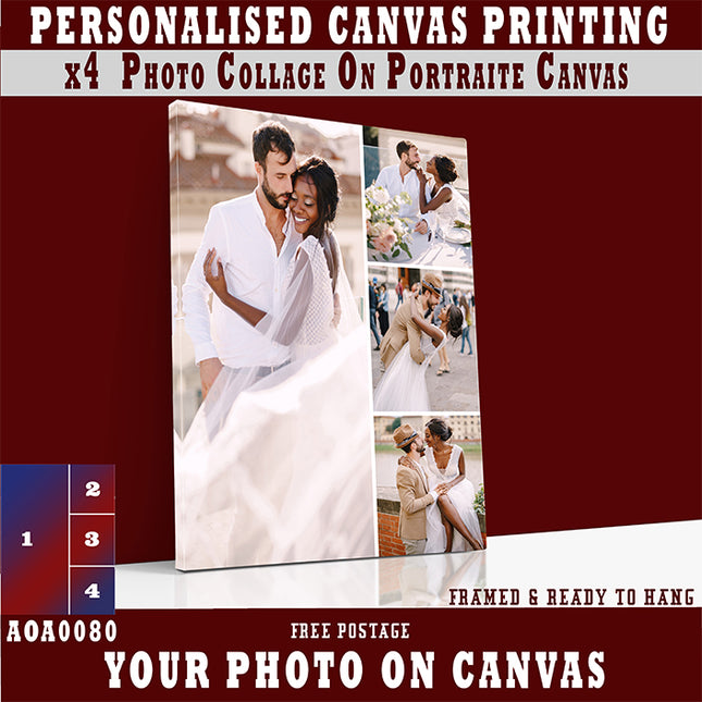 x4 Collage Portrait Canvas Print (AOA0080)