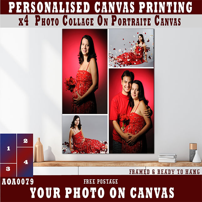 x4 Collage Portrait Canvas Print (AOA0079)