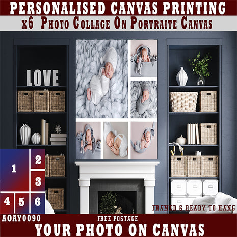 x6 Collage Portrait Canvas Print {R} (AOA0090)
