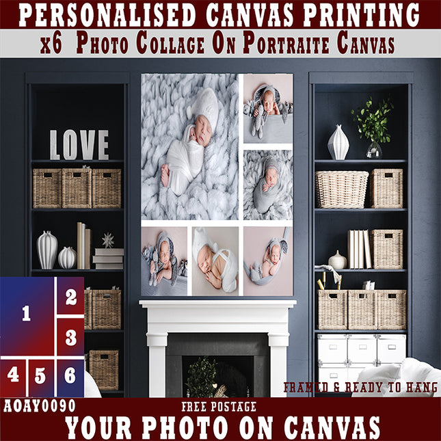 x6 Collage Portrait Canvas Print {R} (AOA0090)