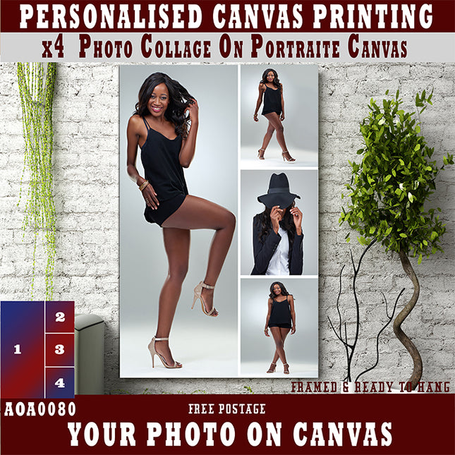 x4 Collage Portrait Canvas Print (AOA0080)