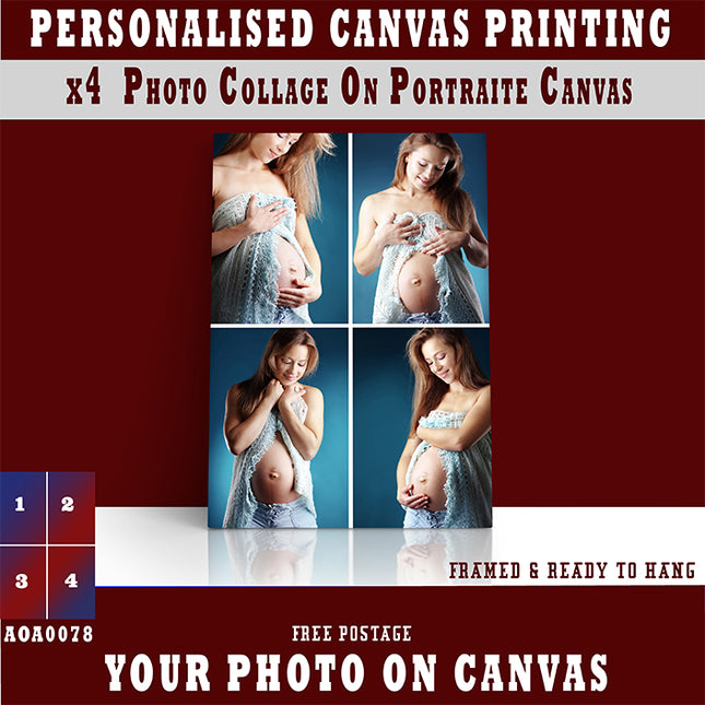 x4 Collage Portrait Canvas Print (AOA0078)