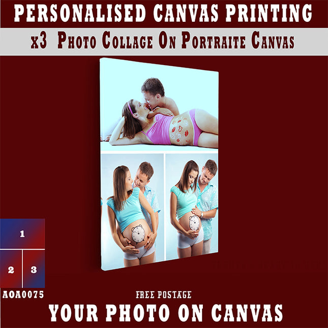 x3 Collage Portrait Canvas Print {n} (AOA0075)
