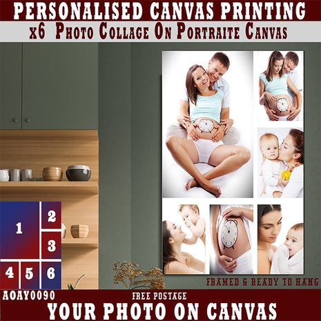 x6 Collage Portrait Canvas Print {R} (AOA0090)