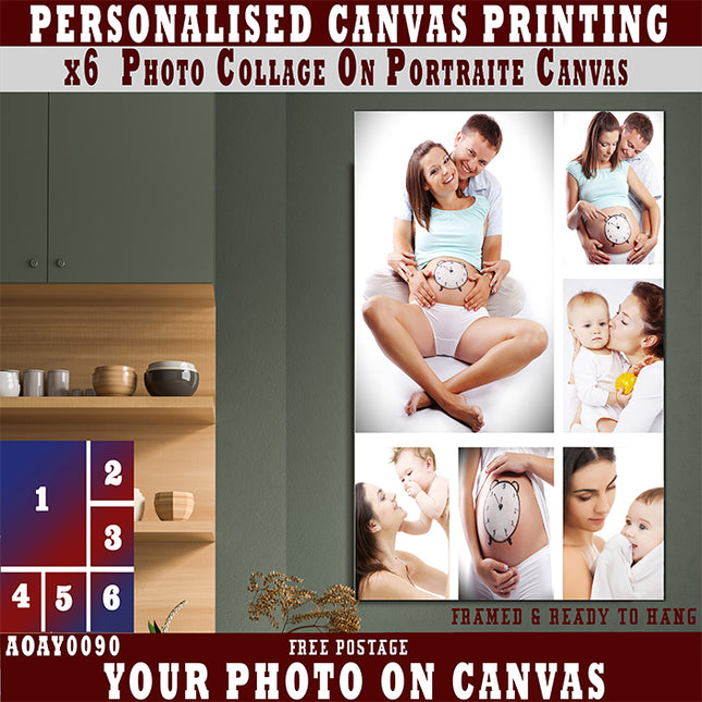 x6 Collage Portrait Canvas Print {R} (AOA0090)