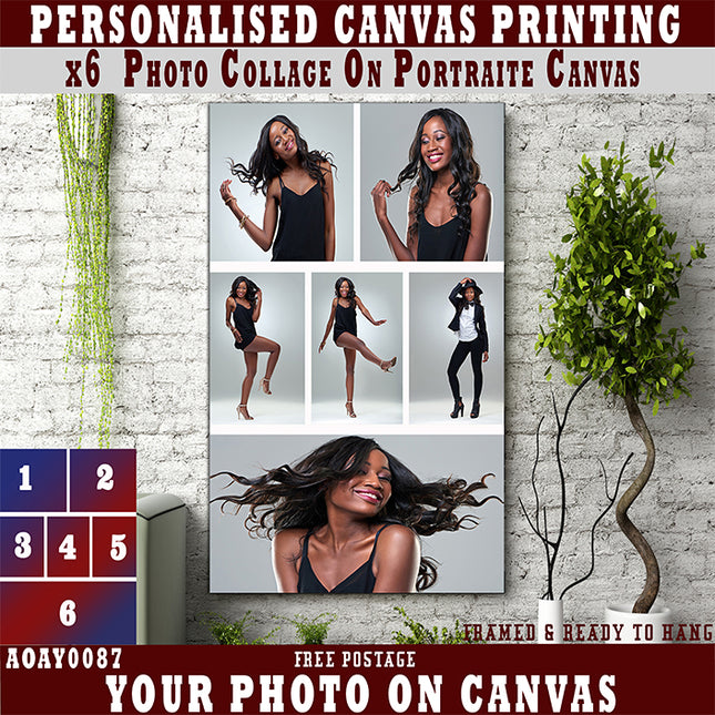 x6 Collage Portrait Canvas Print {Q} (AOA0087)