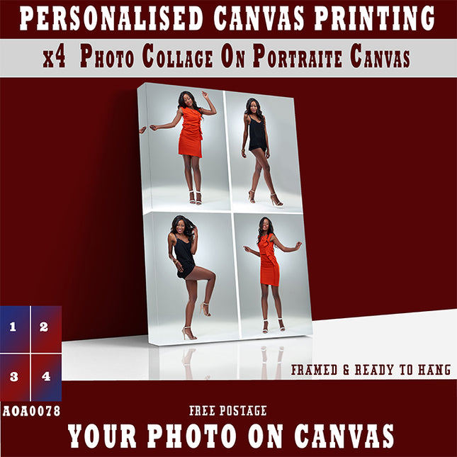 x4 Collage Portrait Canvas Print (AOA0078)