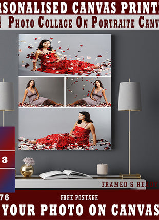 x4 Collage Portrait Canvas Print {M} (AOA0076)