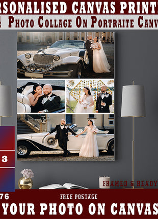 x4 Collage Portrait Canvas Print {N} (AOA0076)