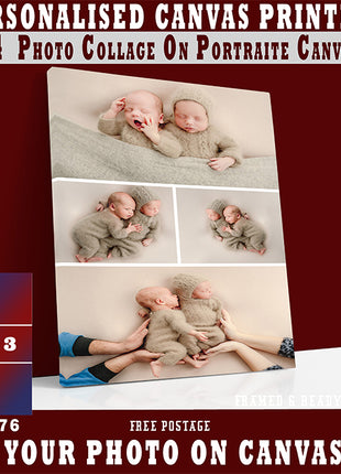 x4 Collage Portrait Canvas Print (AOA0076)