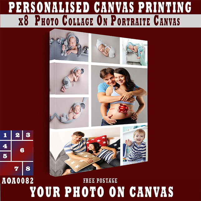 x8 Collage Portrait Canvas Print (AOA0082)