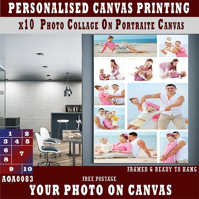 x10 Collage Portrait Canvas Print (AOA0083)