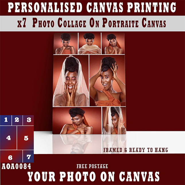 x7 Collage Portrait Canvas Print {R} (AOA0084)
