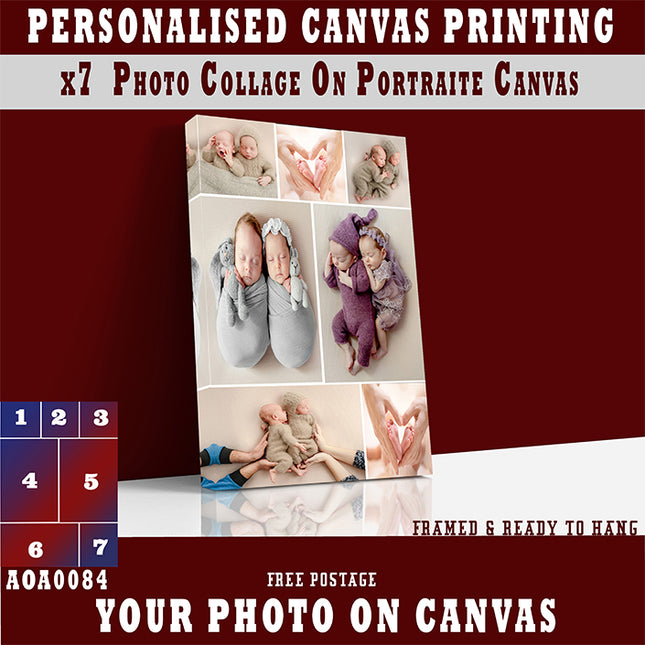 x7 Collage Portrait Canvas Print {N} (AOA0084)
