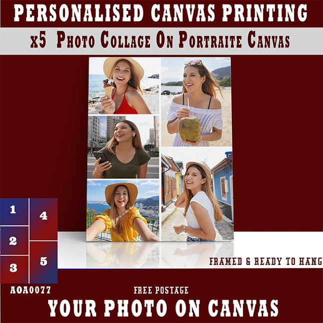 x5 Collage Portrait Canvas Print (AOA0077)