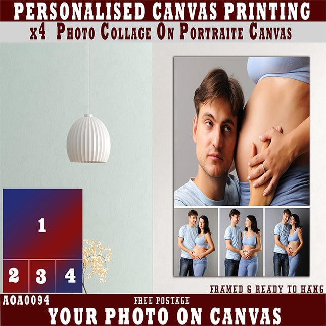 x4 Collage Portrait Canvas Print (AOA0094)
