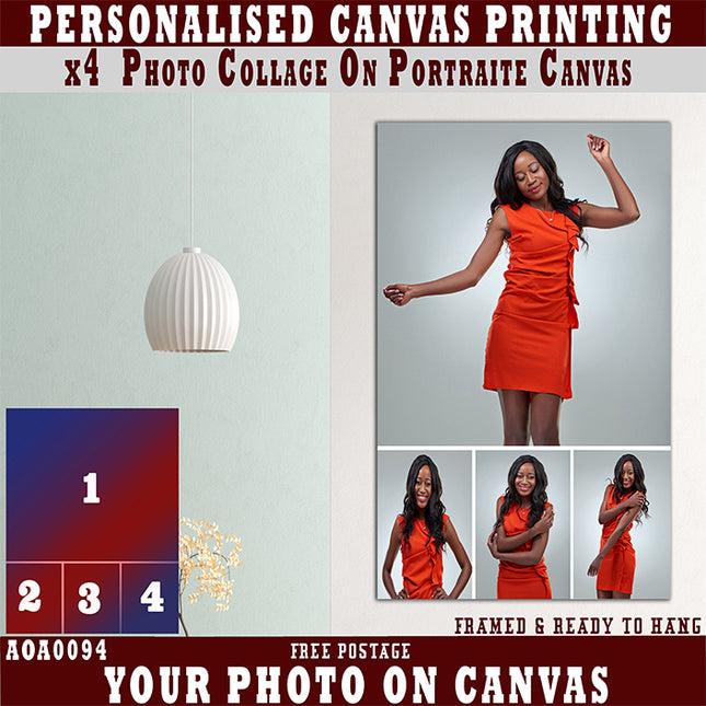 x4 Collage Portrait Canvas Print {M} (AOA0094)