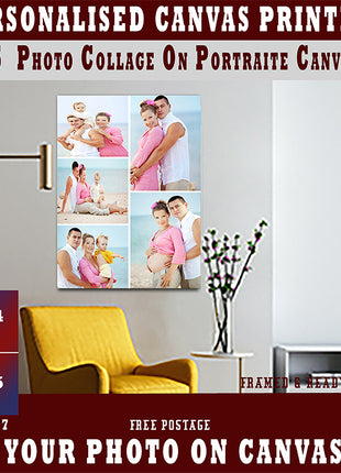 x5 Collage Portrait Canvas Print (AOA0077)