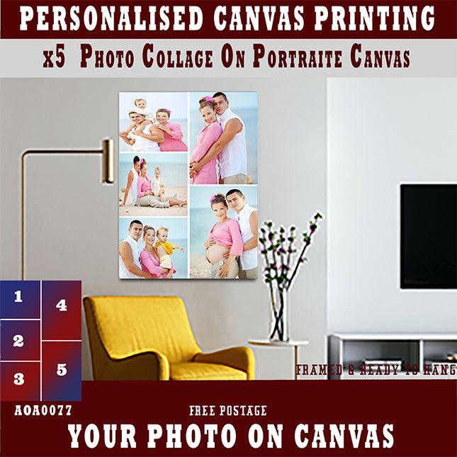 x5 Collage Portrait Canvas Print (AOA0077)