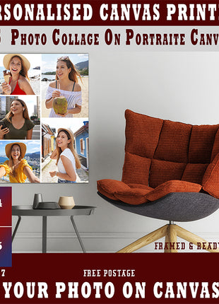 x5 Collage Portrait Canvas Print {N} (AOA0077)