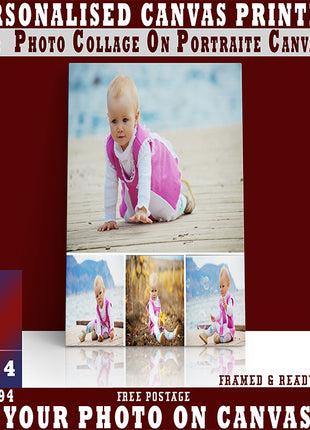x4 Collage Portrait Canvas Print (AOA0094)