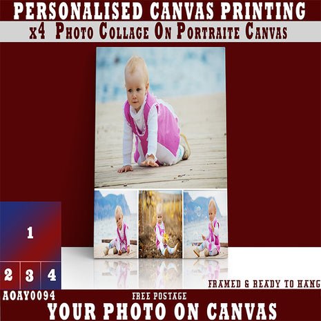 x4 Collage Portrait Canvas Print (AOA0094)