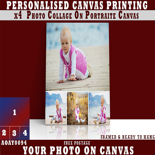 x4 Collage Portrait Canvas Print (AOA0094)