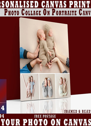 x4 Collage Portrait Canvas Print {N} (AOA0094)