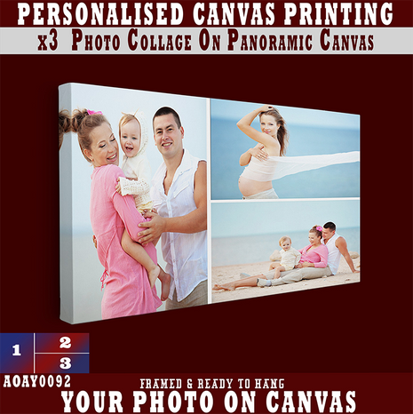 x3 Collage Panoramic Canvas Print {g} (AOAY0040)