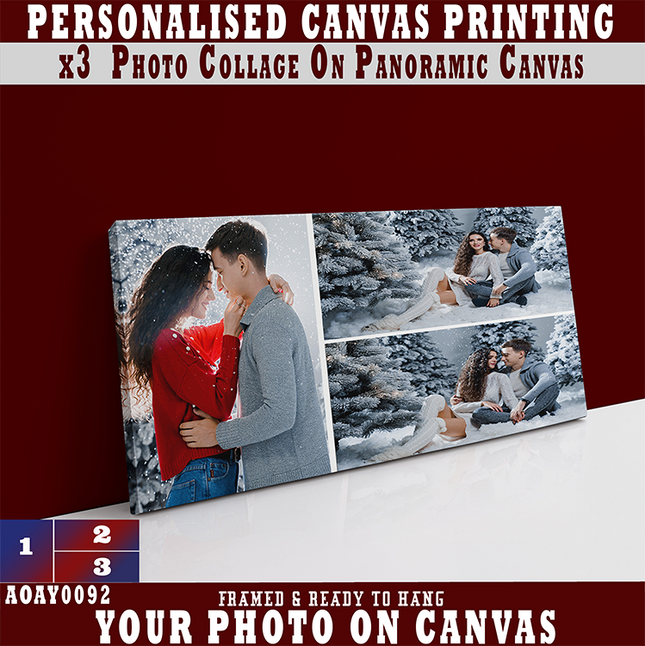 x3 Collage Panoramic Canvas Print (AOAY0040)