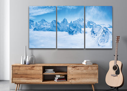 Stunning view snow mountain swiss skyline Schilthorn Switzerland AOA13160 {3x}