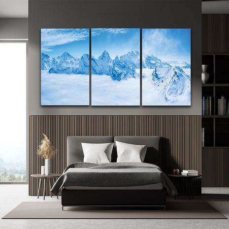 Stunning view snow mountain swiss skyline Schilthorn Switzerland AOA13160 {3x}